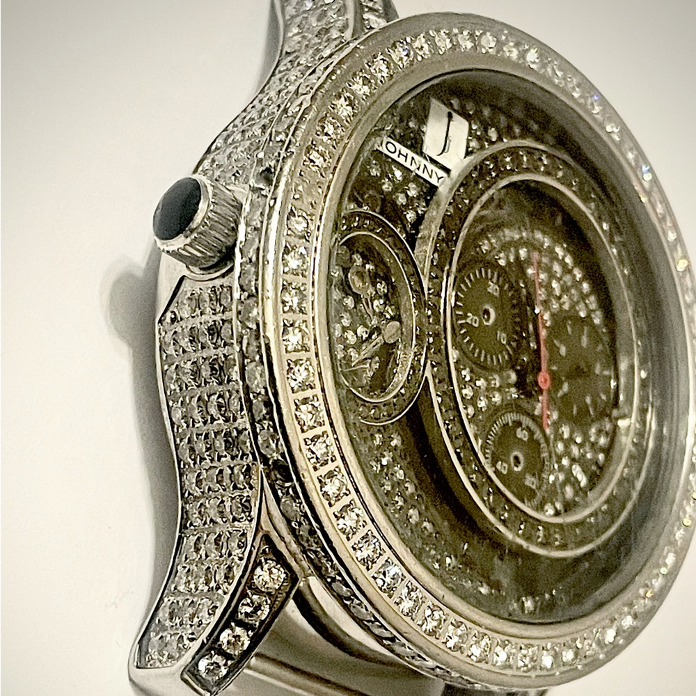 Johnny’s Custom Jewelry Diamond Watch ( Used Fair condition) Authentic